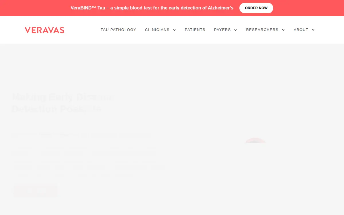 Homepage of Veravas INC