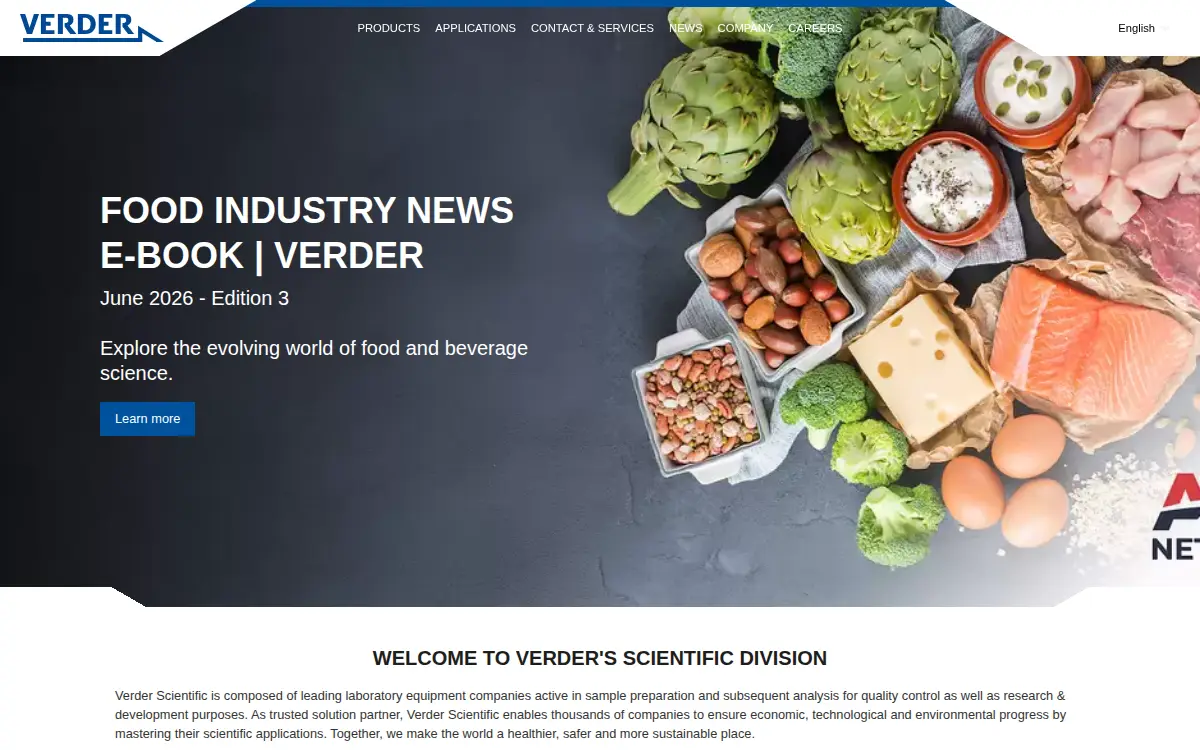 Homepage of Verder Scientific INC