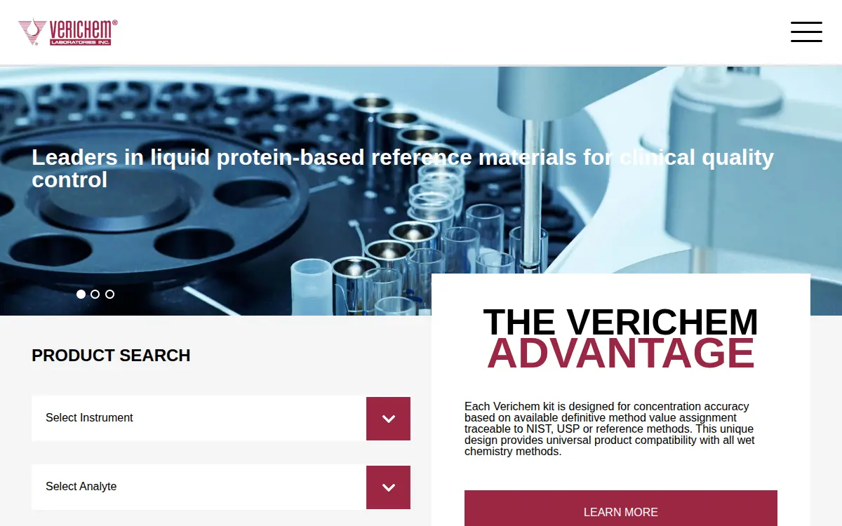 Homepage of Verichem Laboratories, INC