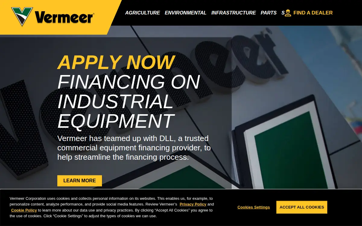 Homepage of Vermeer Manufacturing Company