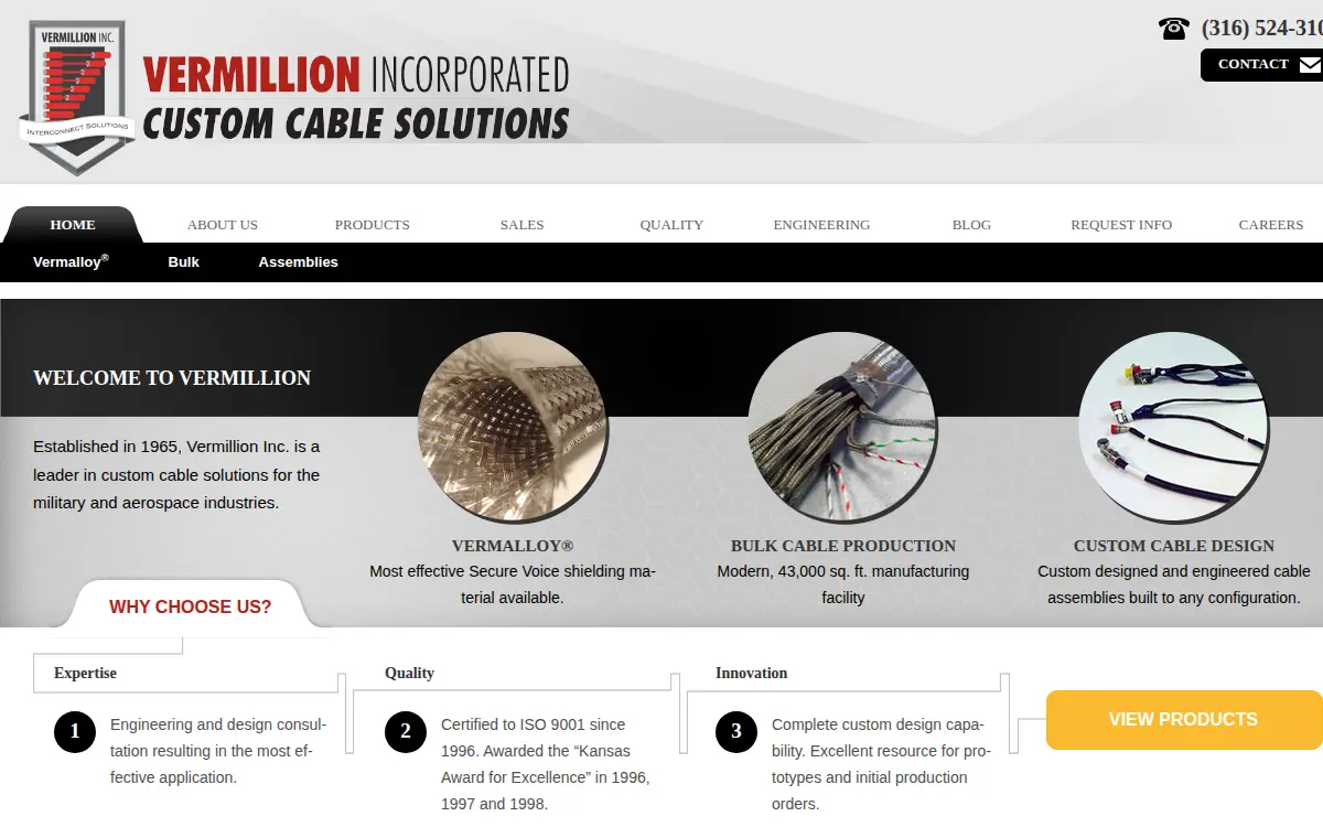 Homepage of Vermillion Incorporated