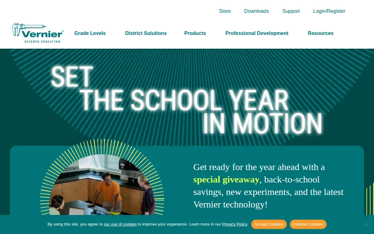 Homepage of Vernier Software & Technology INC.