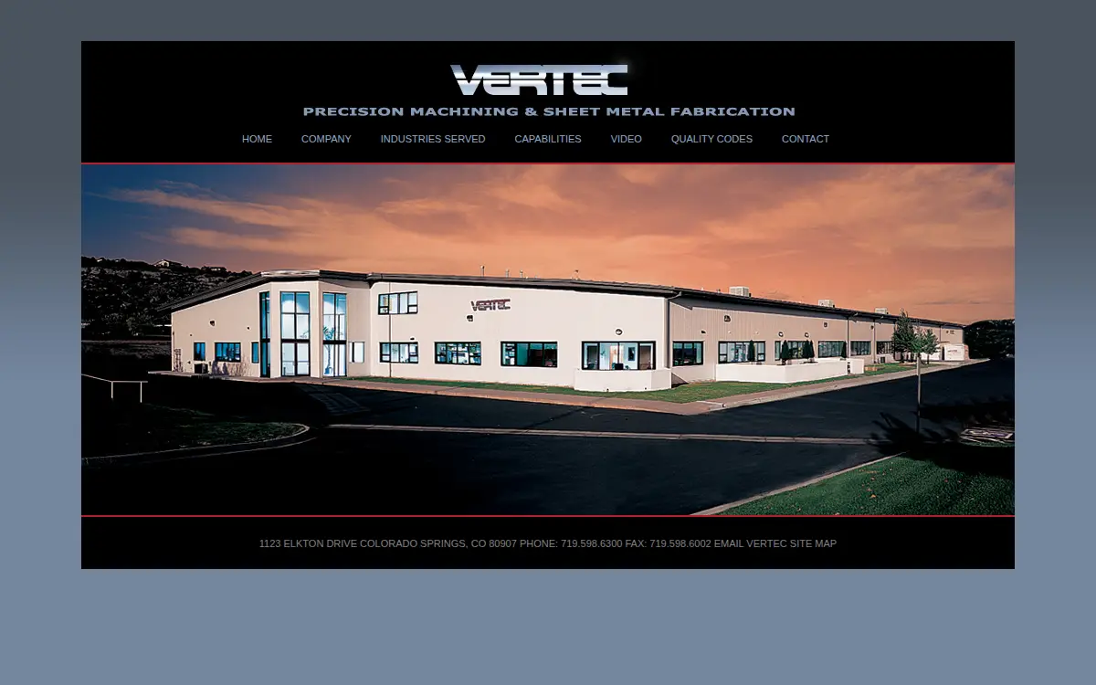 Homepage of Vertec Tool, INC.