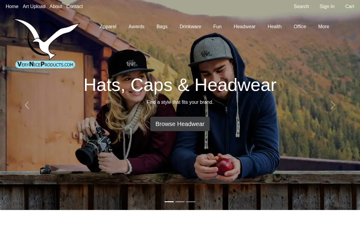 Homepage of V.n. Products, INC