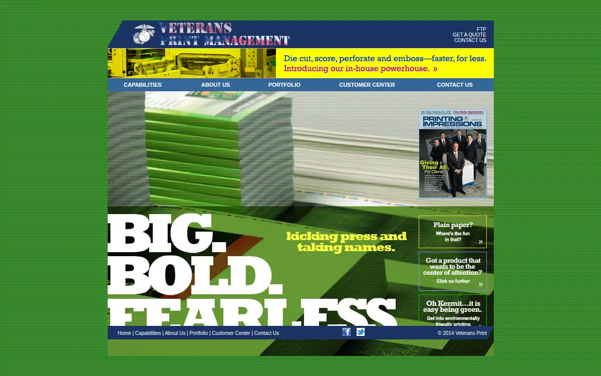 Homepage of Veterans Print Management INC
