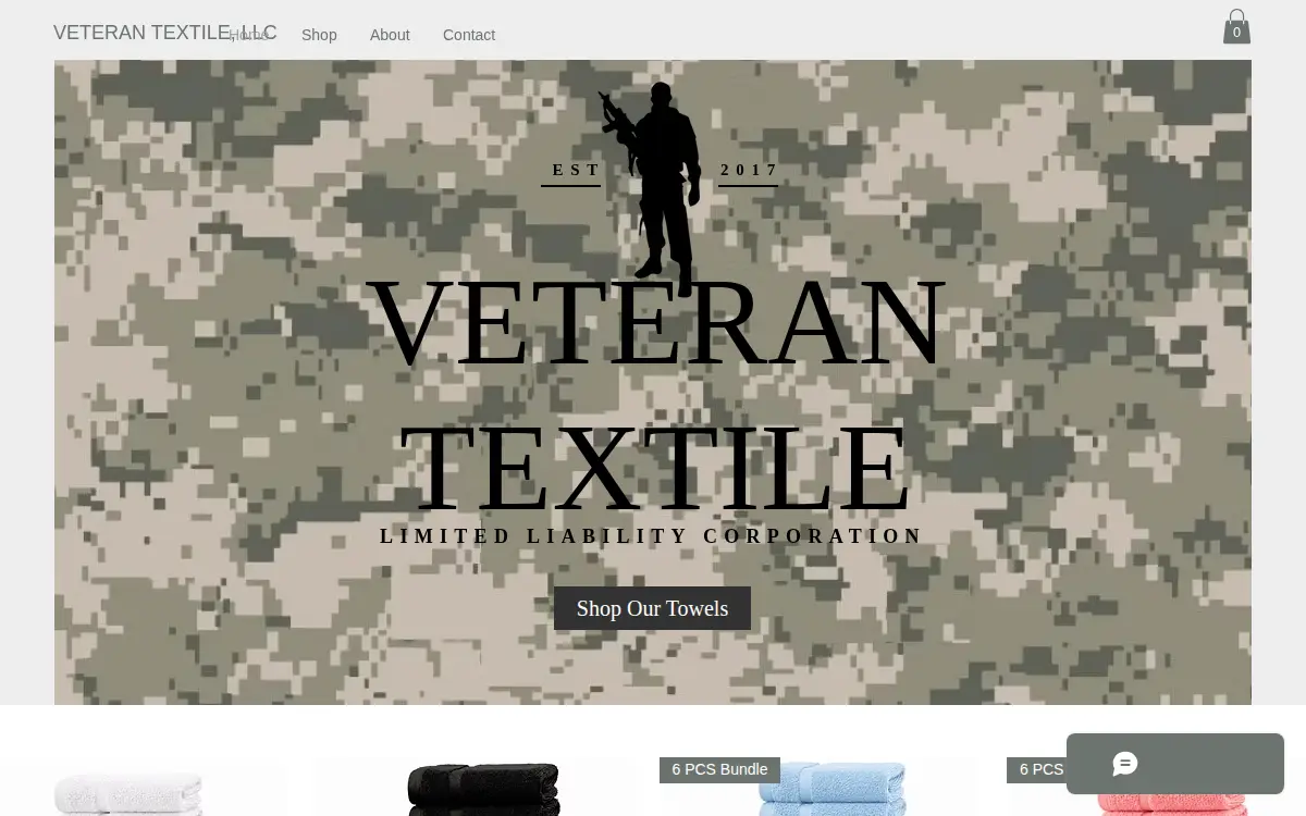 Homepage of Veteran Textile LLC