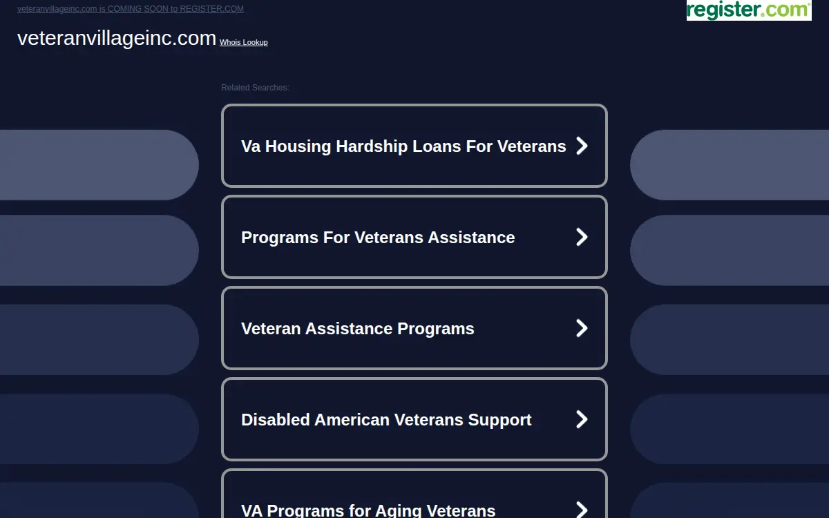 Homepage of Veteran Village INC