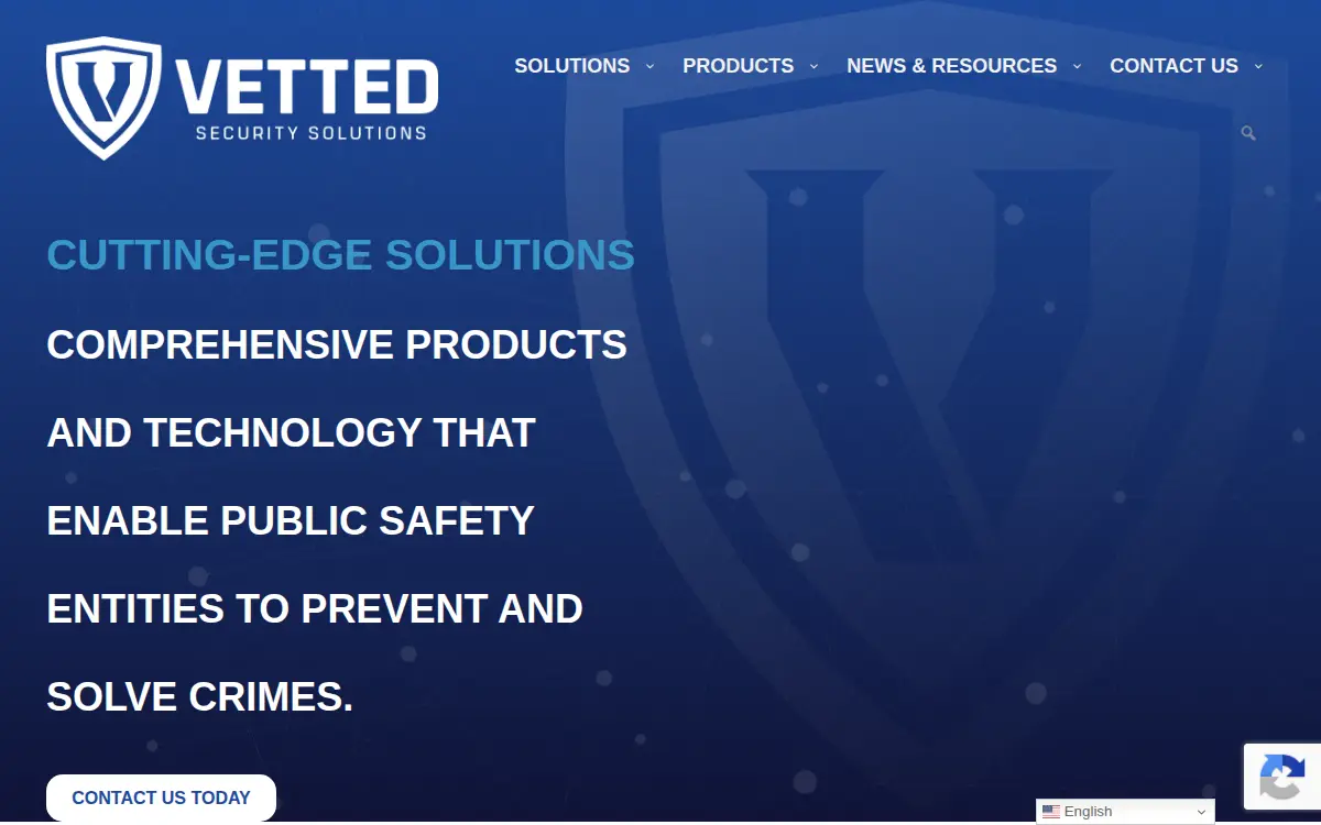Homepage of Vetted Security Solutions LLC