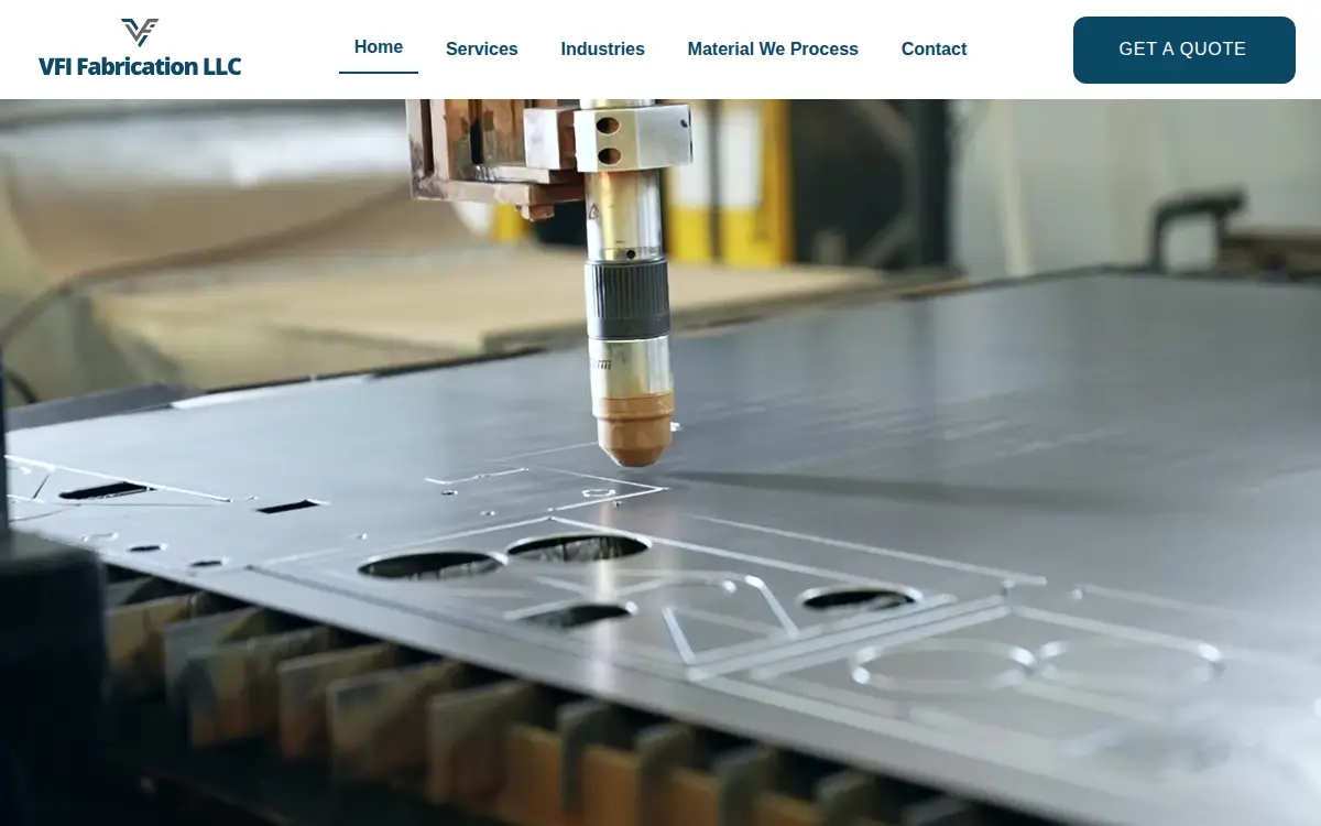 Homepage of Vfi Fabrication LLC