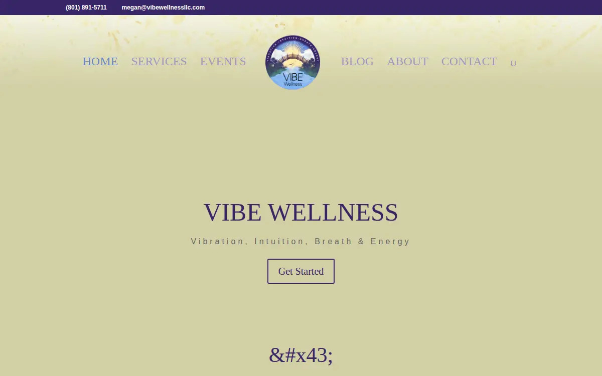 Homepage of Vibe Wellness, L.l.c
