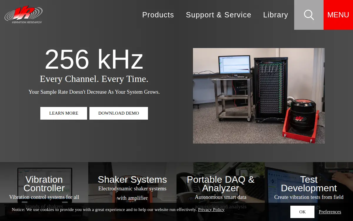 Homepage of Vibration Research CORP