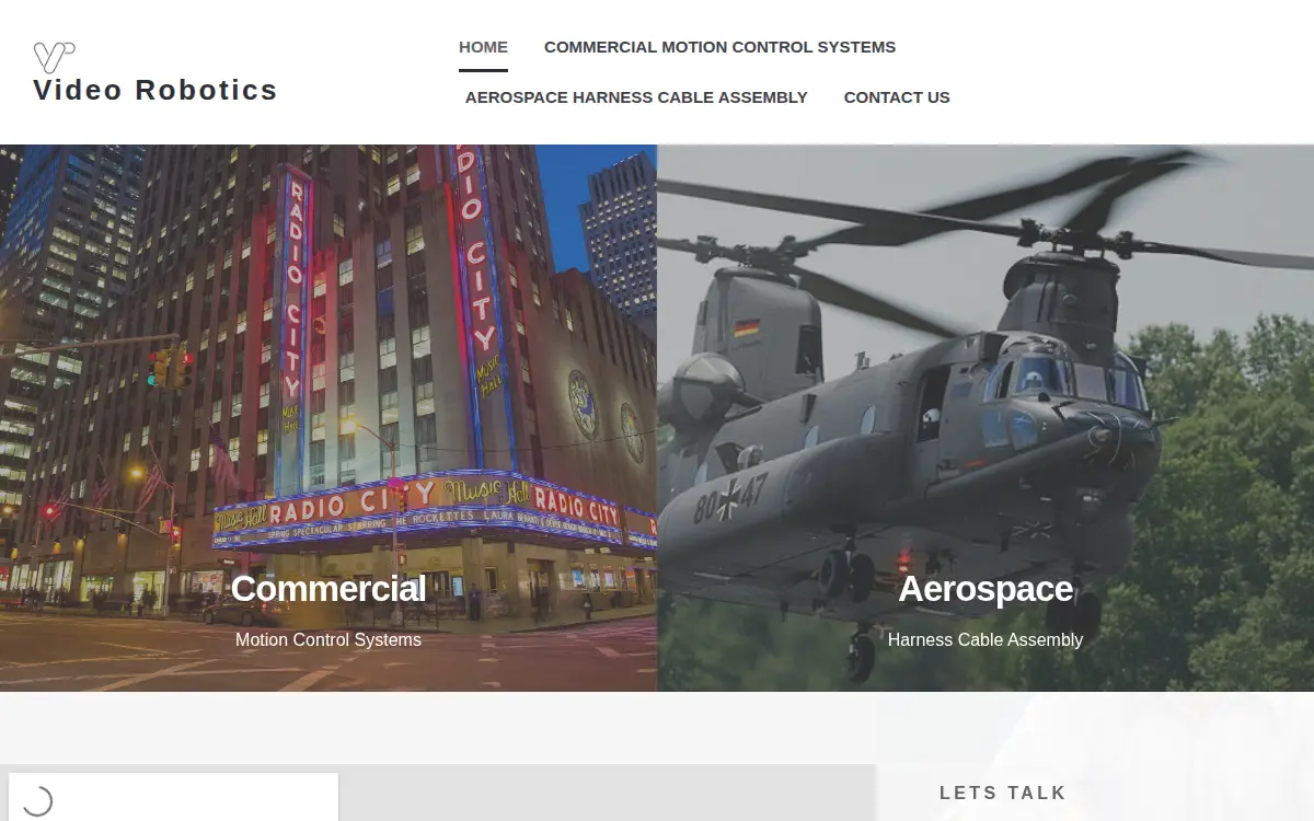 Homepage of Video Robotics, INC