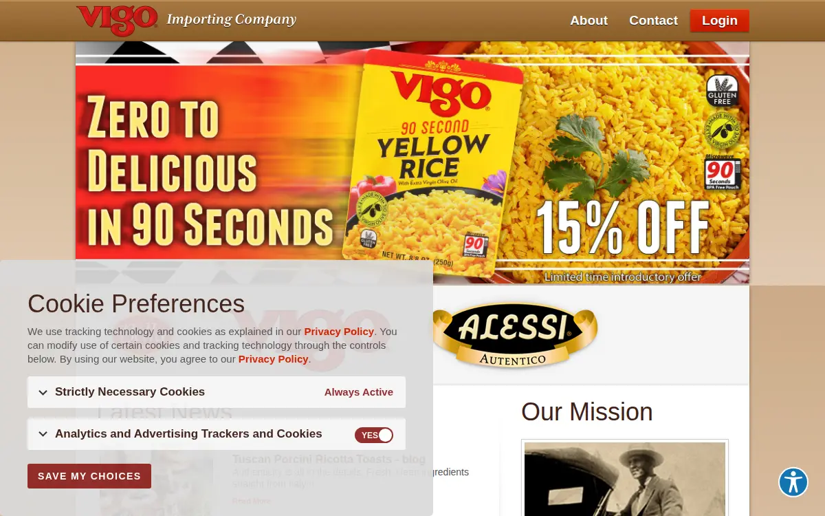 Homepage of Vigo Importing CO