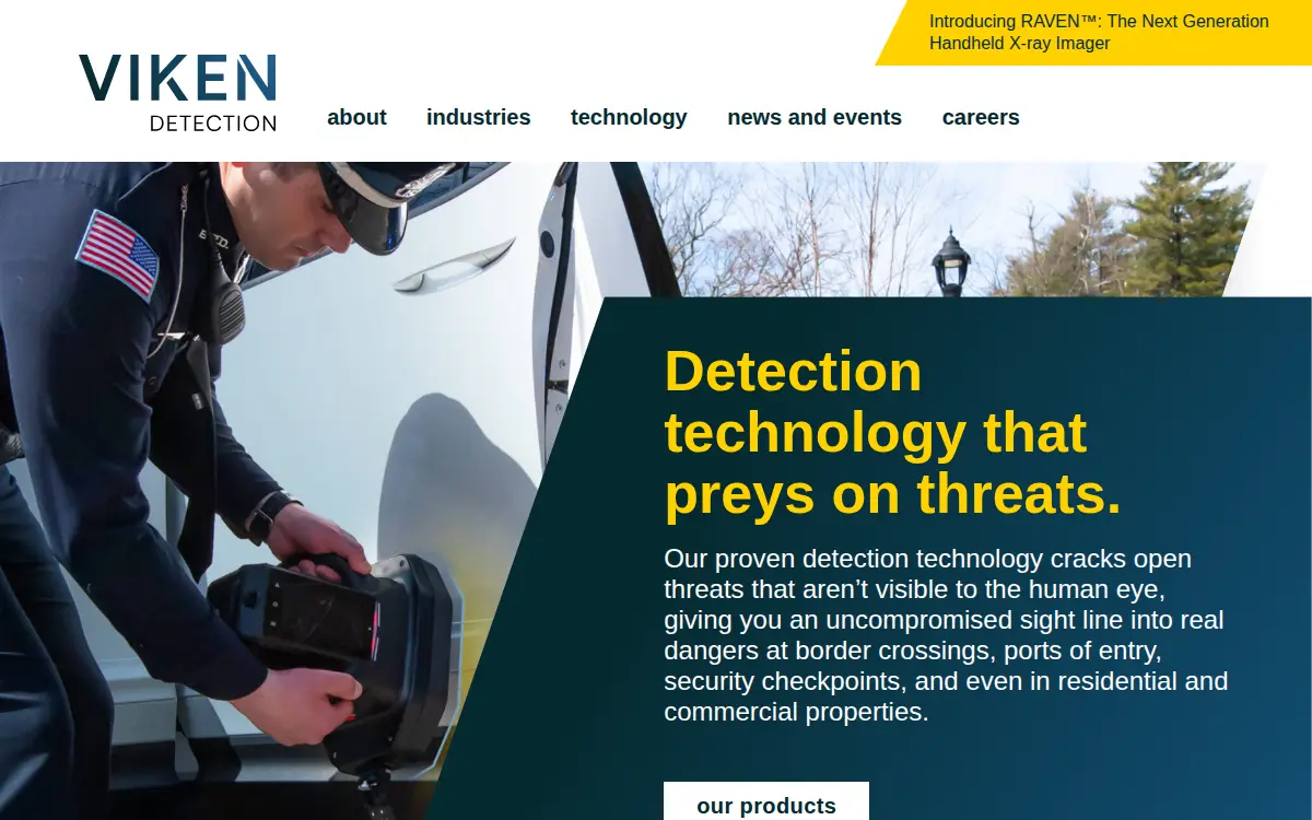 Homepage of Viken Detection Corporation