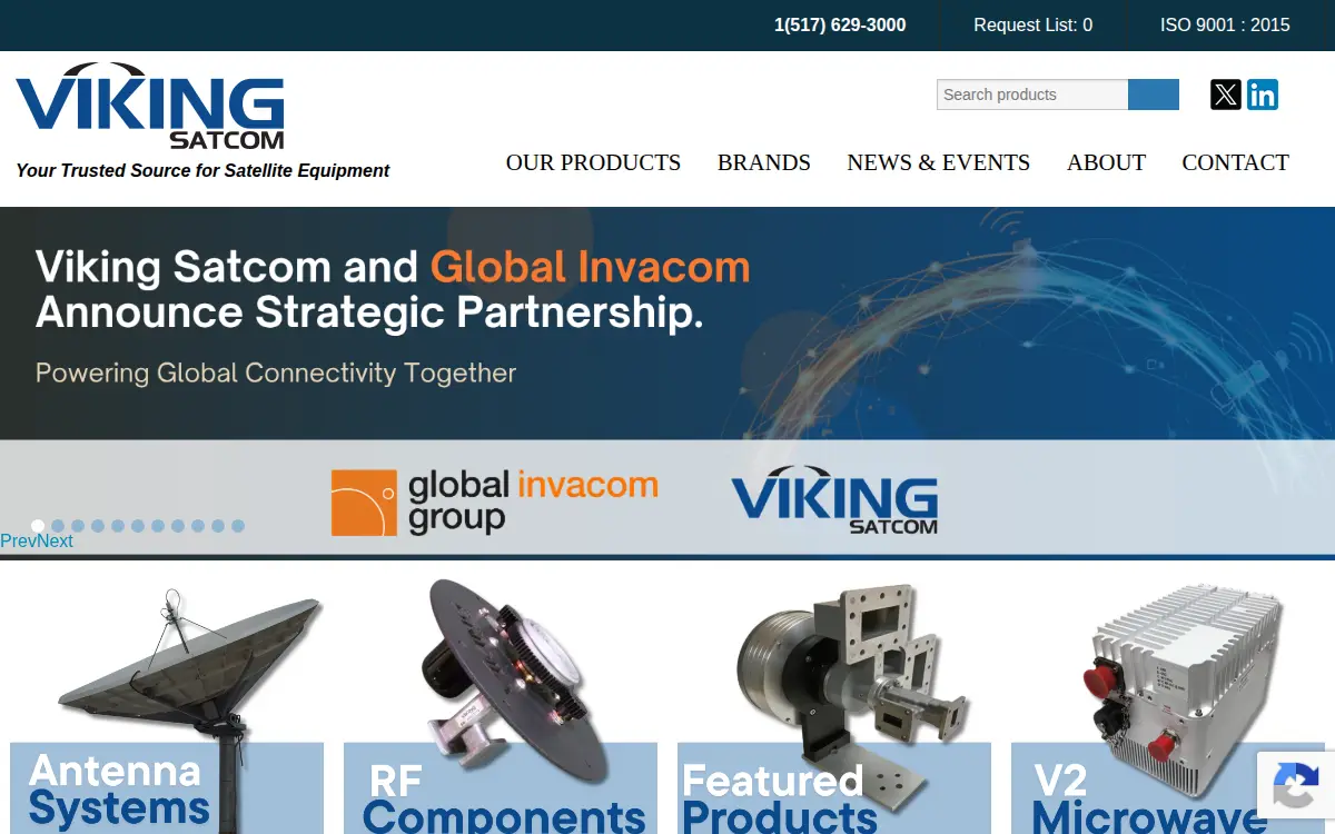 Homepage of Viking Satcom, LLC