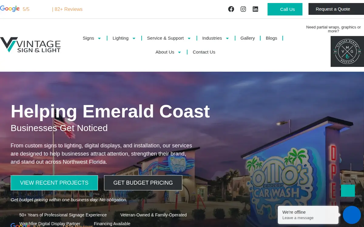 Homepage of Vintage Art & Sign LLC