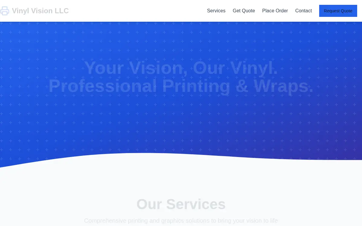 Homepage of Vinyl Vision, LLC