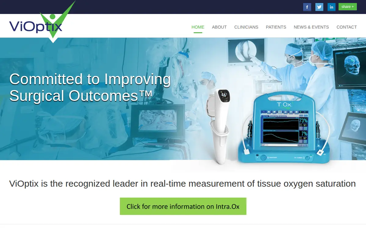 Homepage of Vioptix, INC.