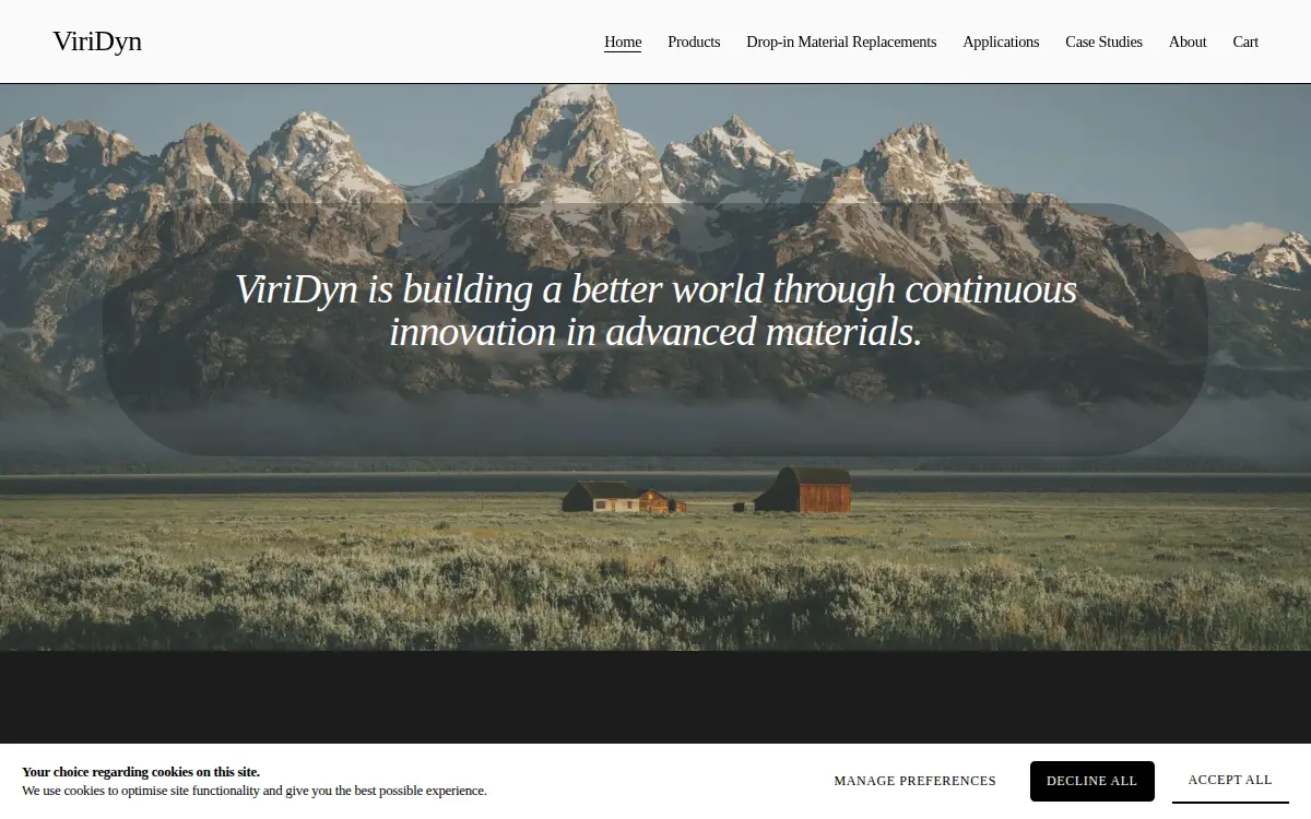 Homepage of Viridyn LLC
