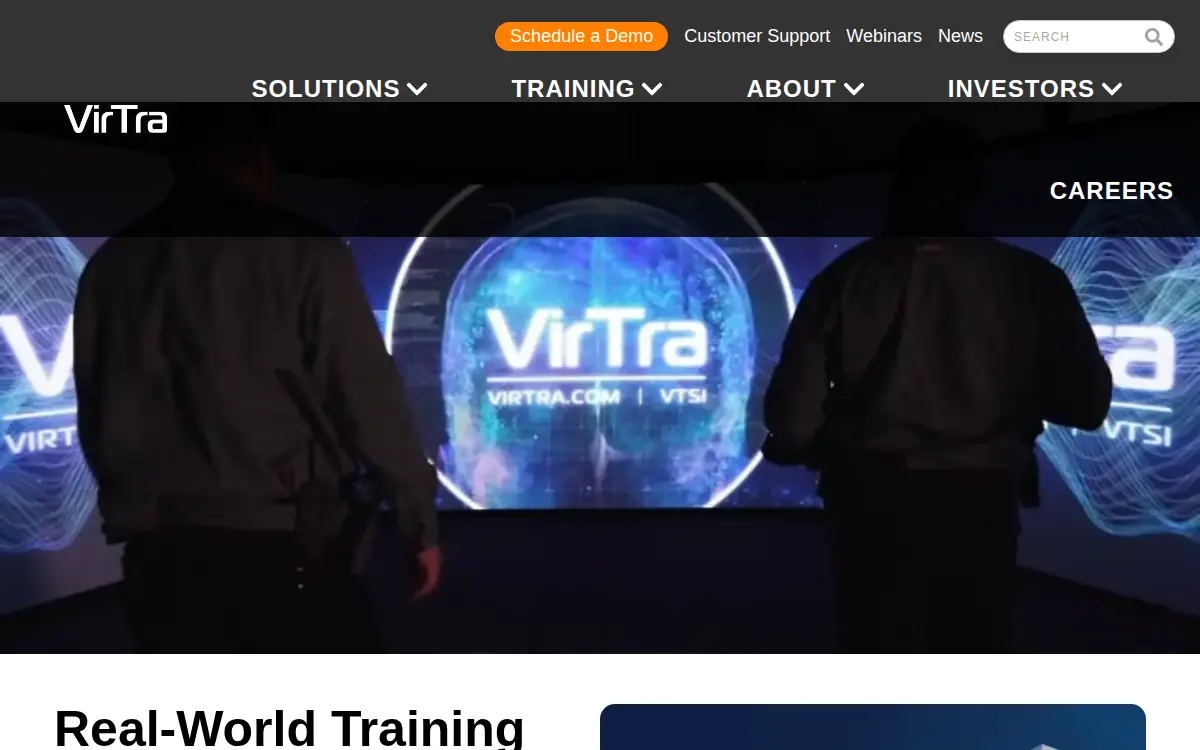 Homepage of Virtra, INC.