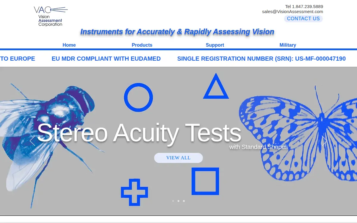 Homepage of Vision Assessment CORP