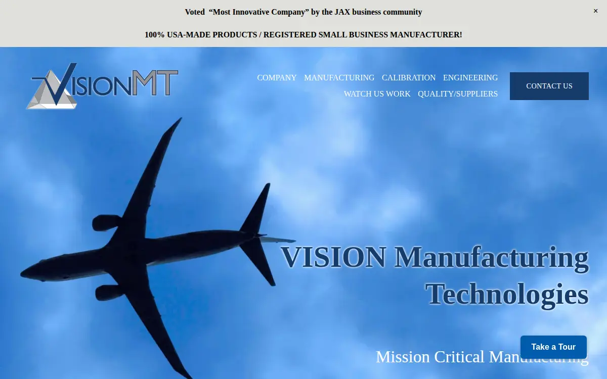Homepage of Vision Manufacturing Technologies, INC.