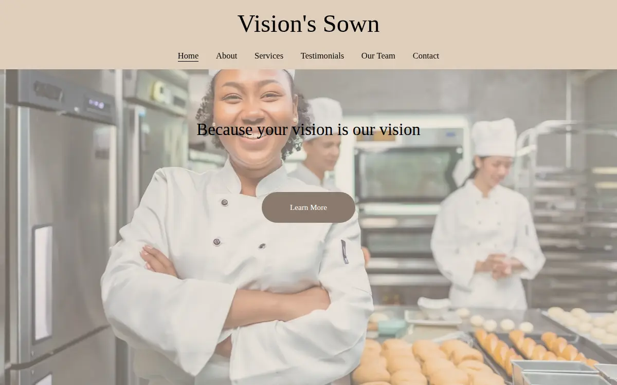 Homepage of Vision's Sown, an Ancient Baking Company