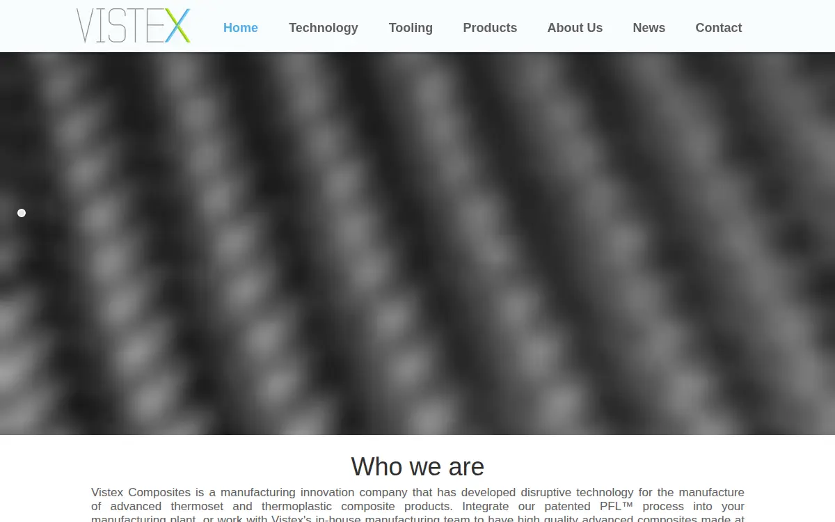 Homepage of Vistex Composites, LLC