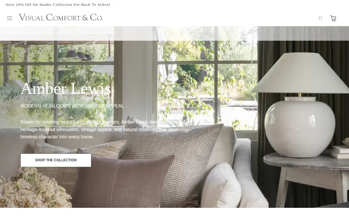 Homepage of Visual Comfort LLC