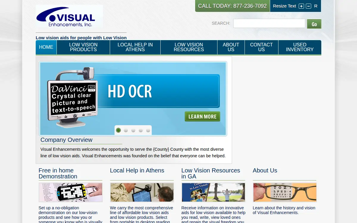 Homepage of Visual Enhancements INC