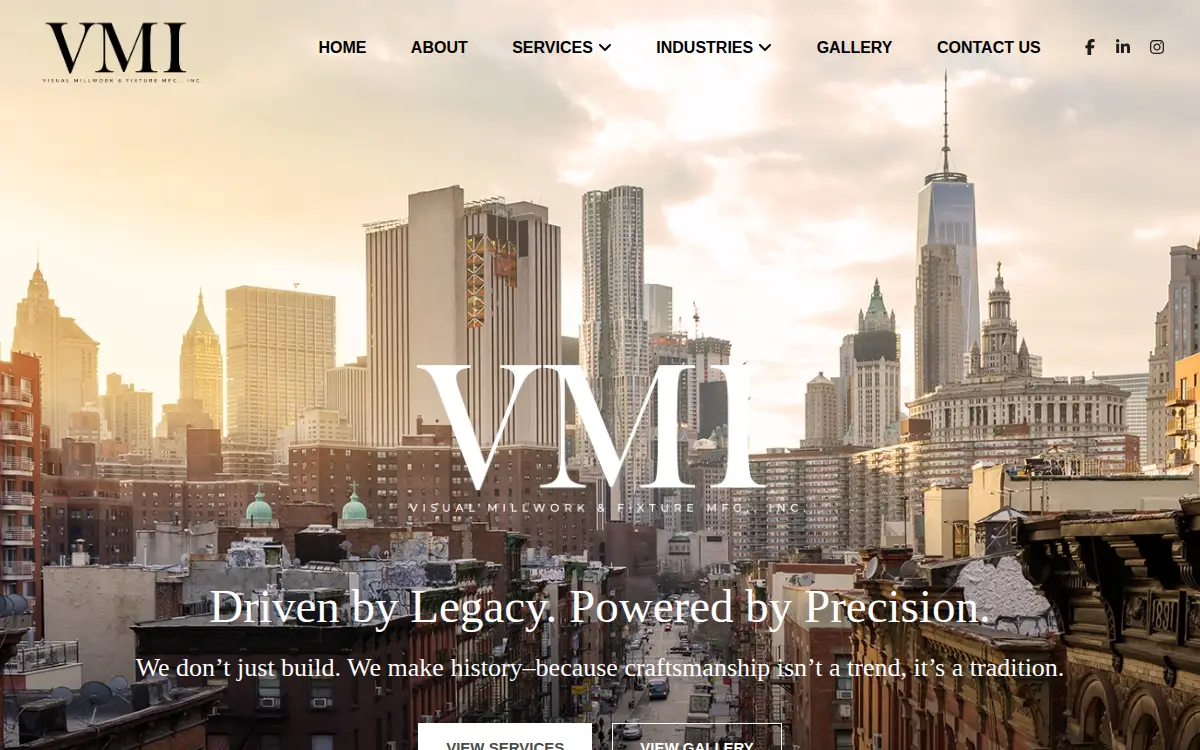 Homepage of Visual Millwork & Fixture Mfg INC