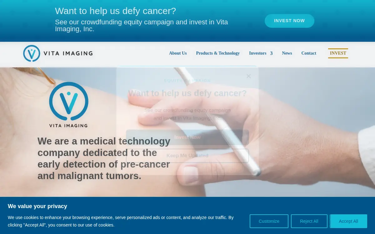 Homepage of Vita Imaging INC.