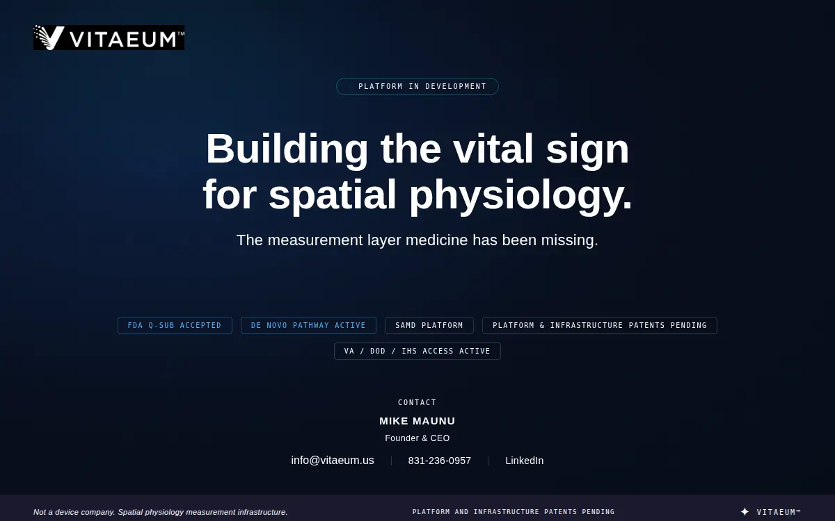 Homepage of Vitaeum, INC.