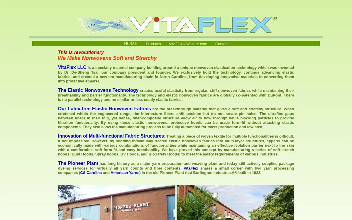 Homepage of Vitaflex LLC