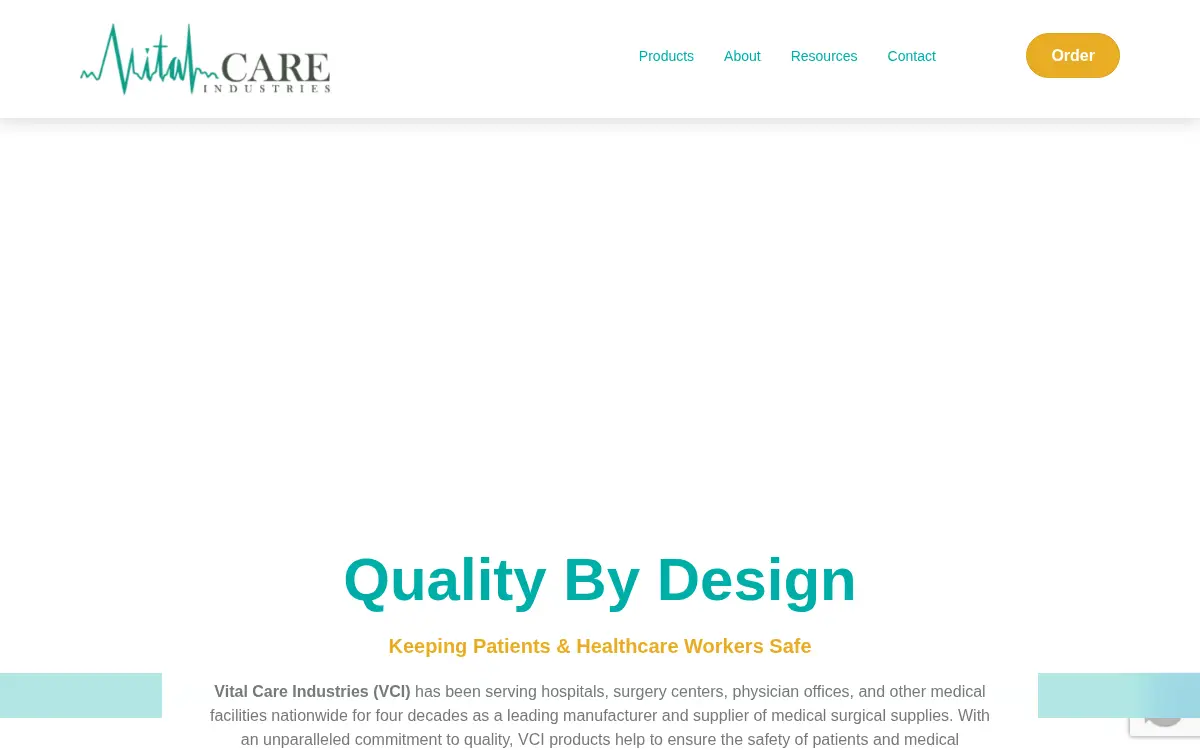 Homepage of Vital Care Industries, LLC