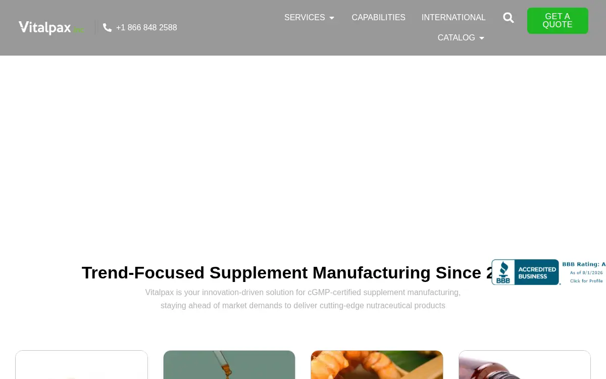 Homepage of Vitalpax, INC.