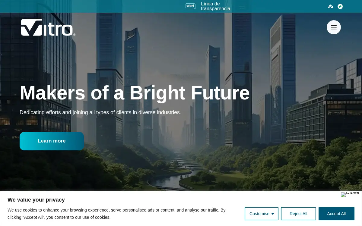Homepage of Vitro Flat Glass LLC