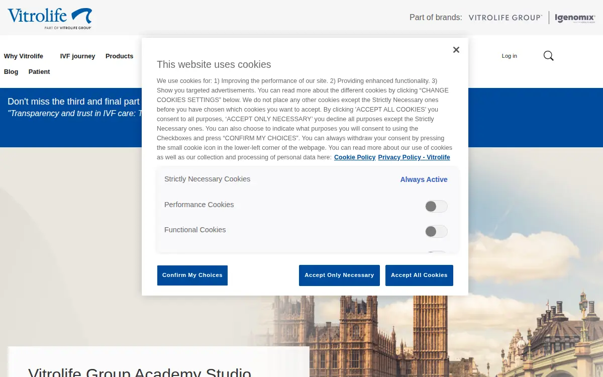 Homepage of Vitrolife INC.