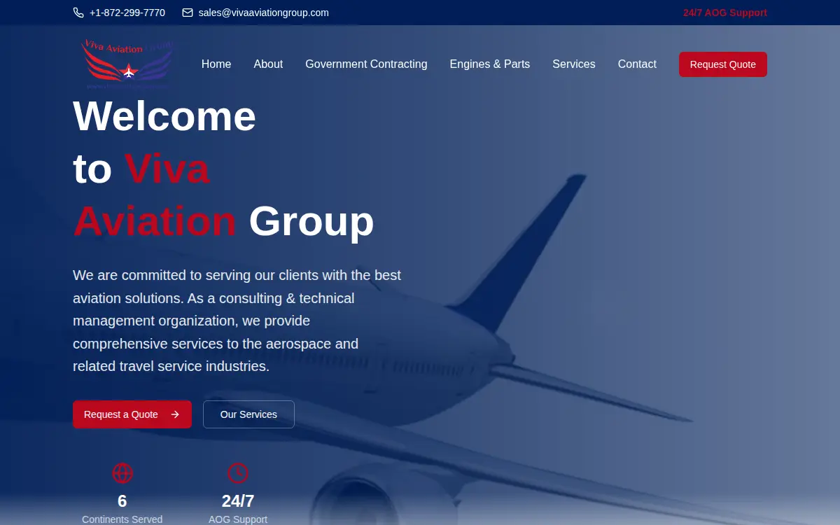 Homepage of Viva Aviation Group INC