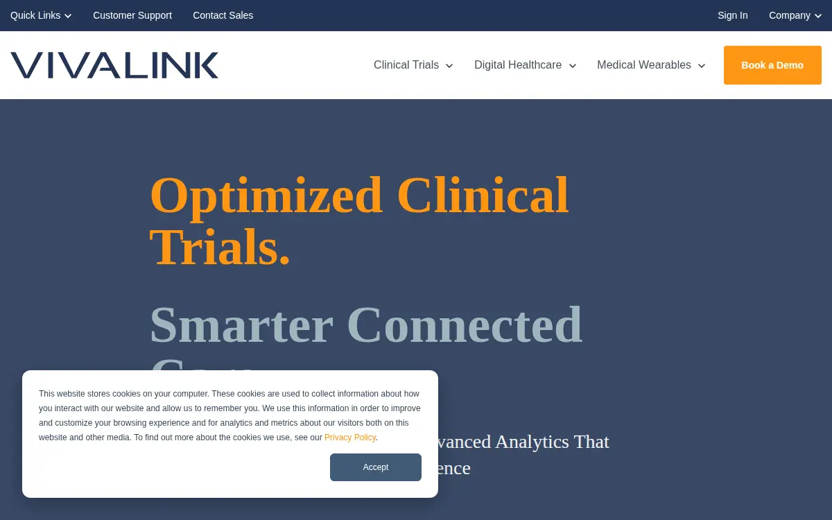 Homepage of Vivalnk INC