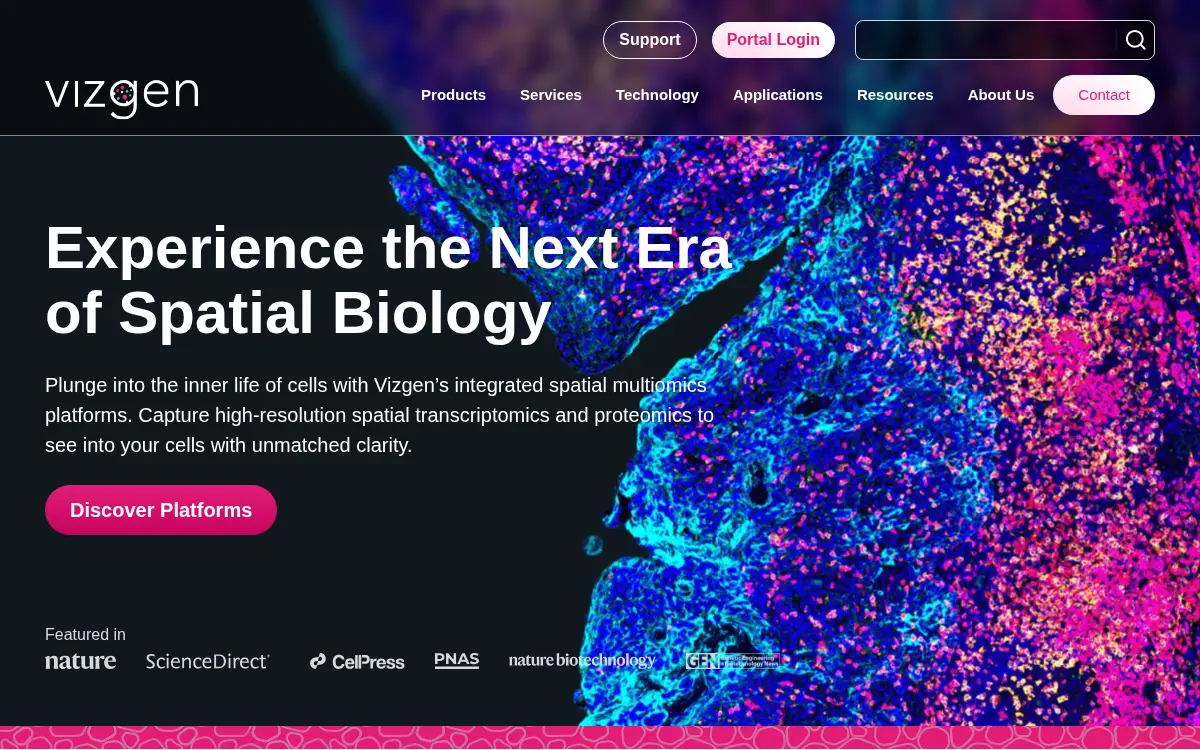 Homepage of Vizgen INC