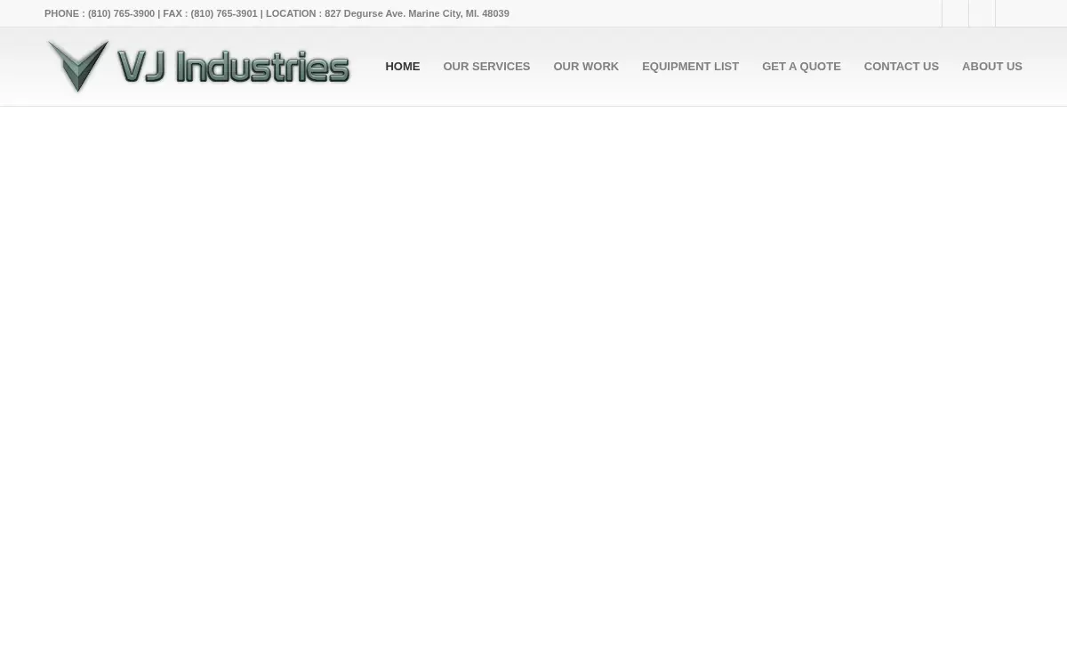 Homepage of V.j. Industries INC.