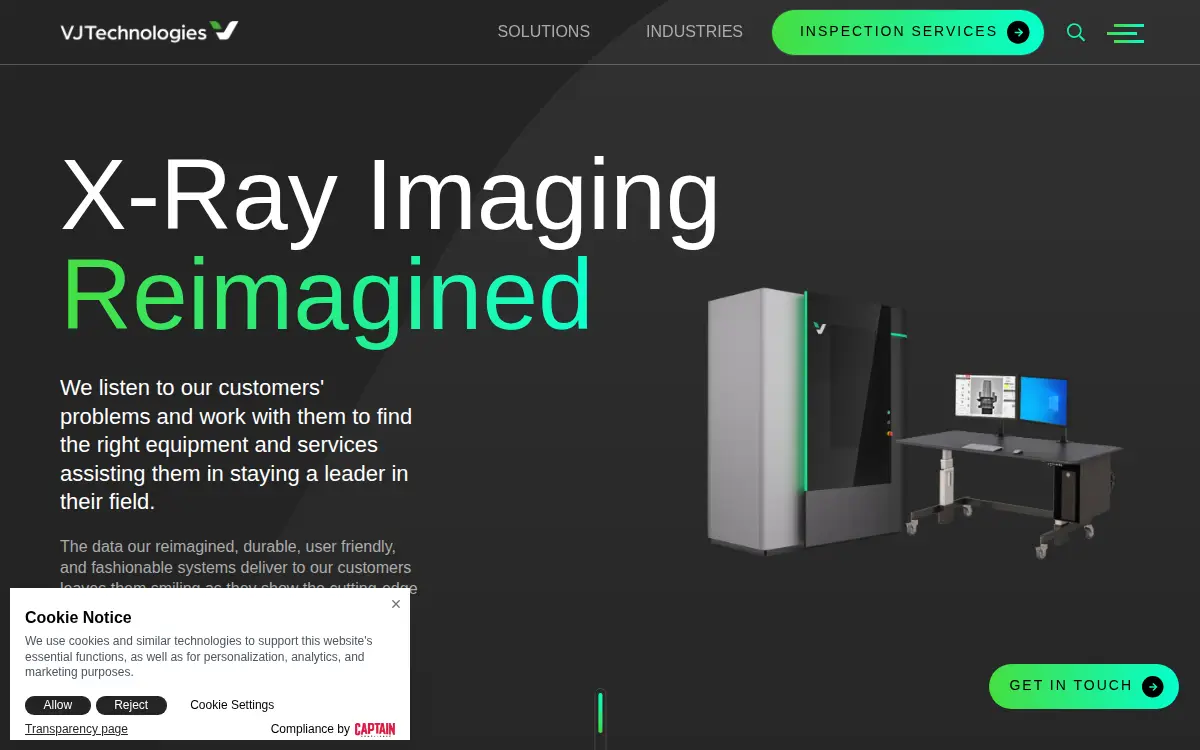 Homepage of V.j. Technologies, INC
