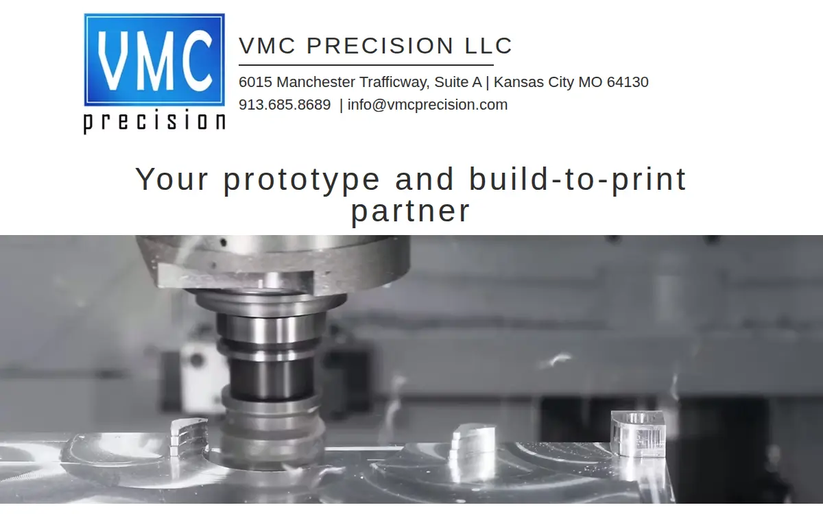 Homepage of Vmc Precision LLC