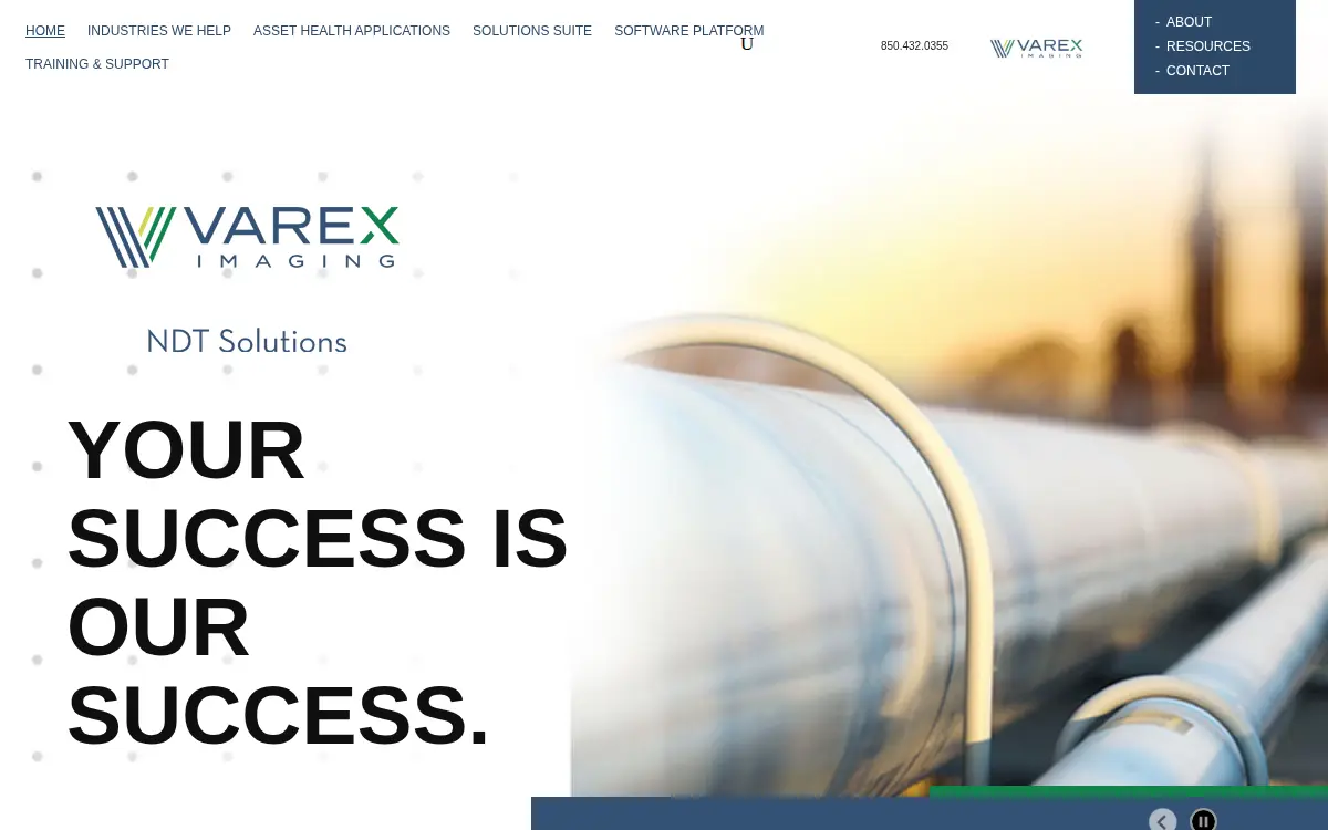 Homepage of Varex Imaging CORP