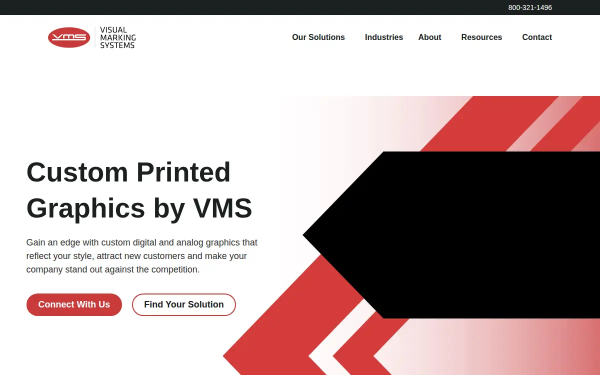 Homepage of Visual Marking Systems, INC
