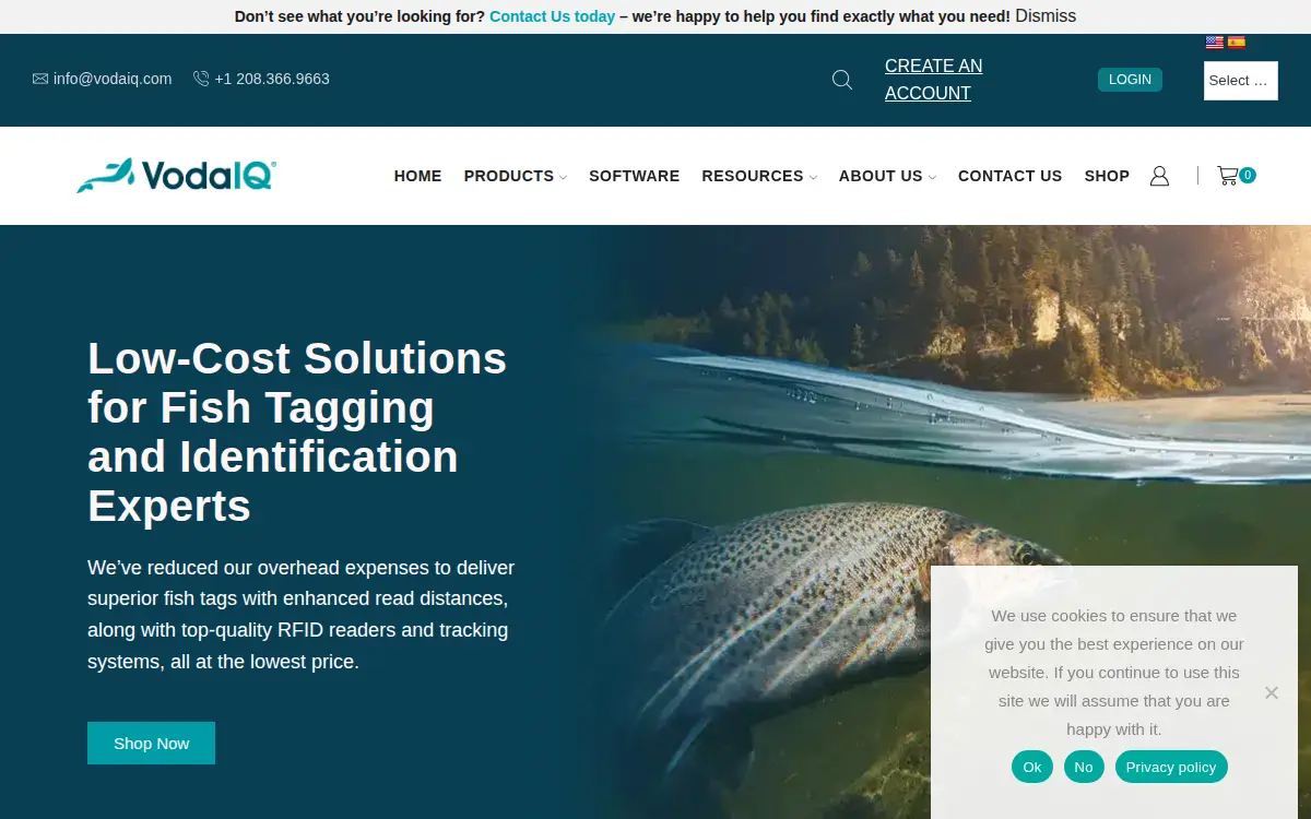 Homepage of Voda Iq, LLC