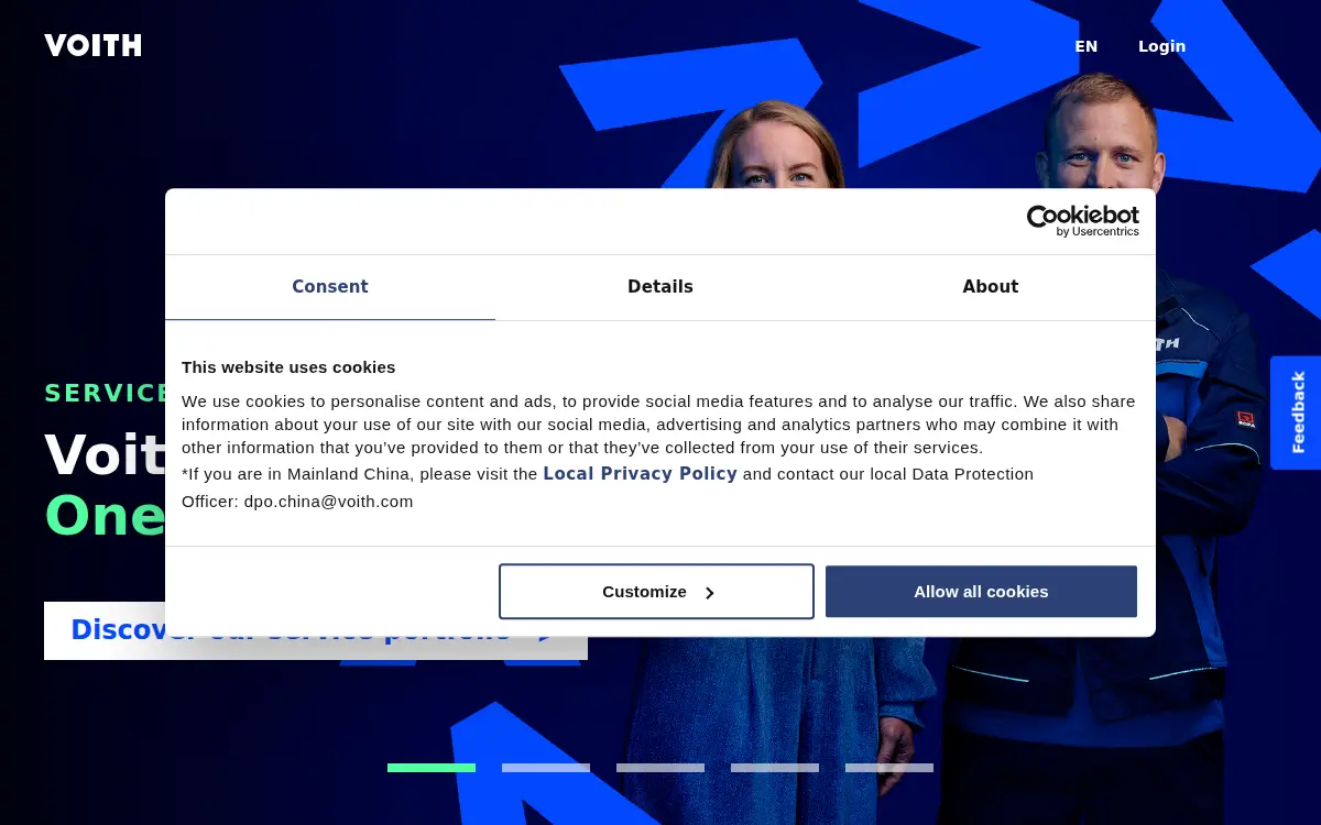 Homepage of Voith Hydro INC
