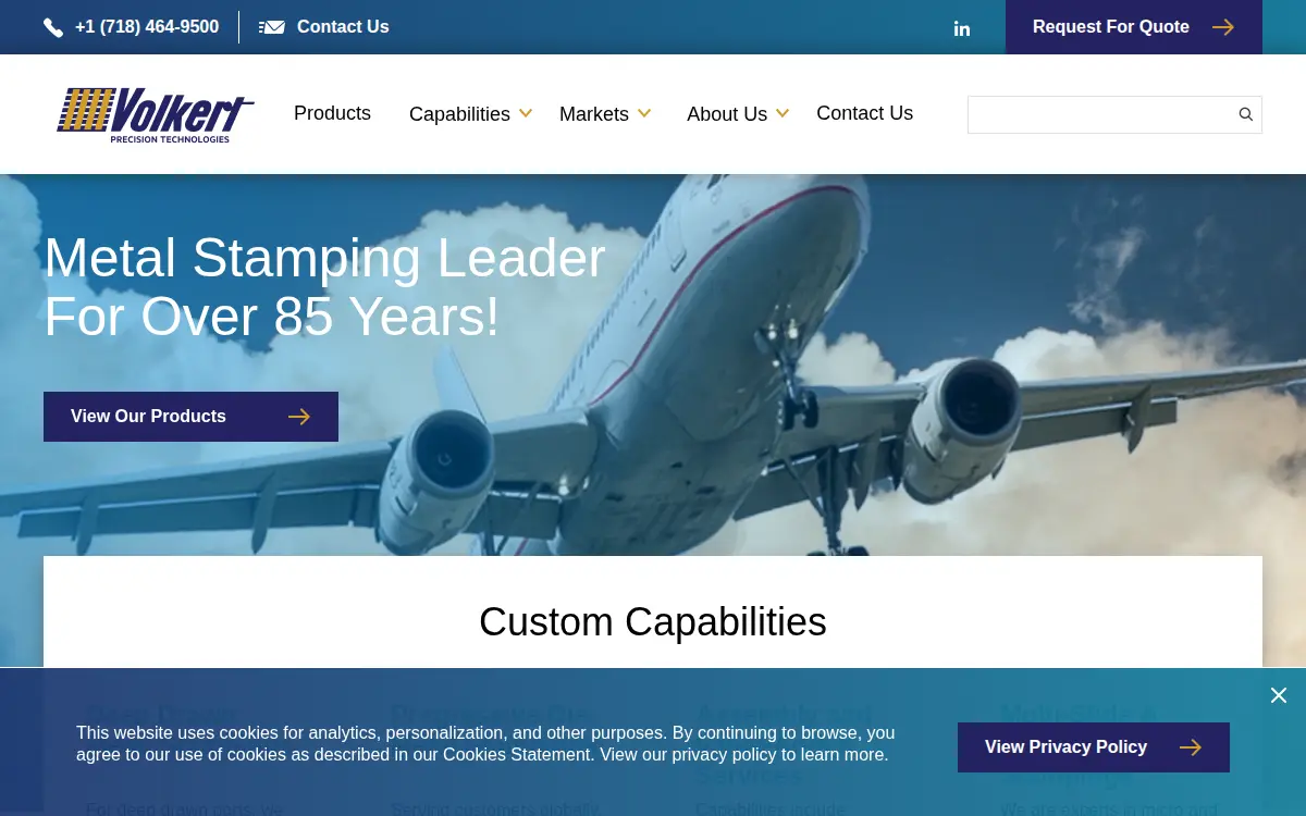 Homepage of Volkert Precision Technologies, INC.