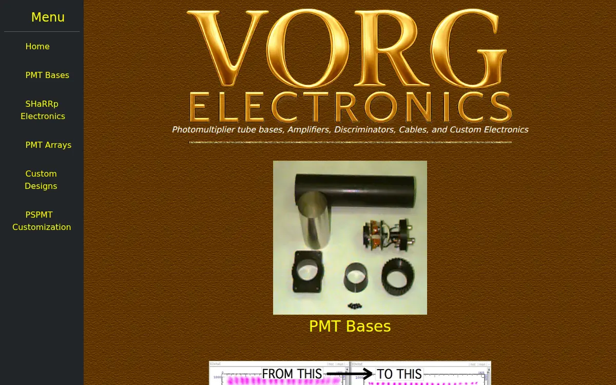 Homepage of Vorg Electronics LLC